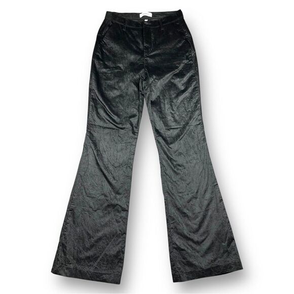 LEVEL 99 EVEREVE Percy Black Velvet Flare High Rise Tuxedo Pants Size 27 Holiday - Picture 5 of 14